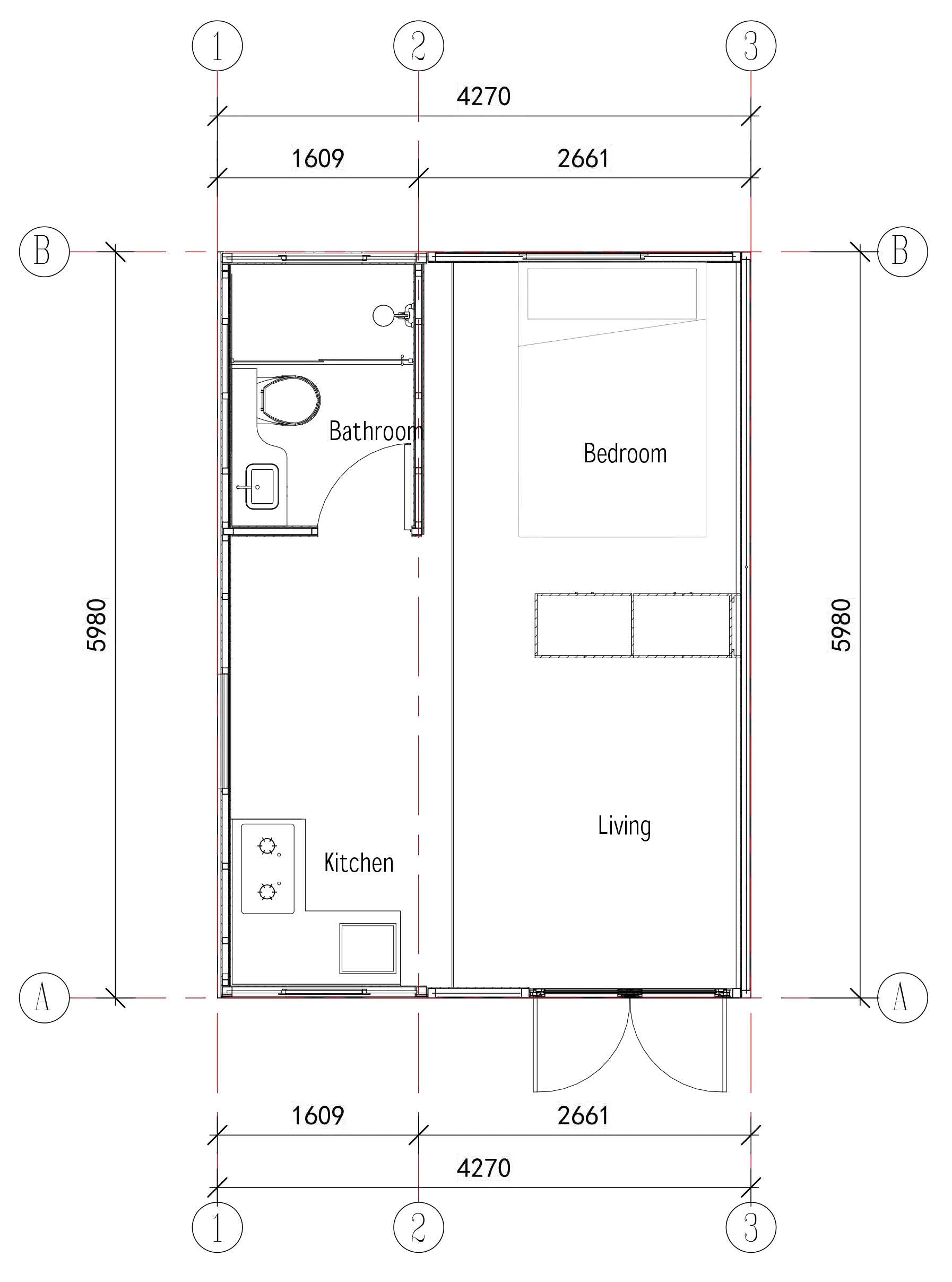 Expandable Deluxe Architectural Floor Plan Layout