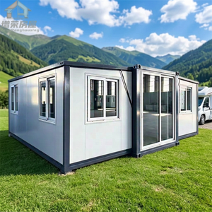 20ft Expandable Container Office Building Prefabricated Living/Working Space for Field Office Villa Dorm Temporary Camp Use