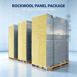 Clean Room Rock Wool Sandwich Panels CE Certified Panel For Insulation Fireproof Hospital Warehouse Sandwich Steel Wall Panel