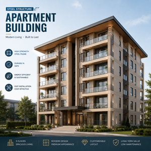 High Strength Steel Structure Apartment Heavy Wind Load Resistant Galvanized Frame
